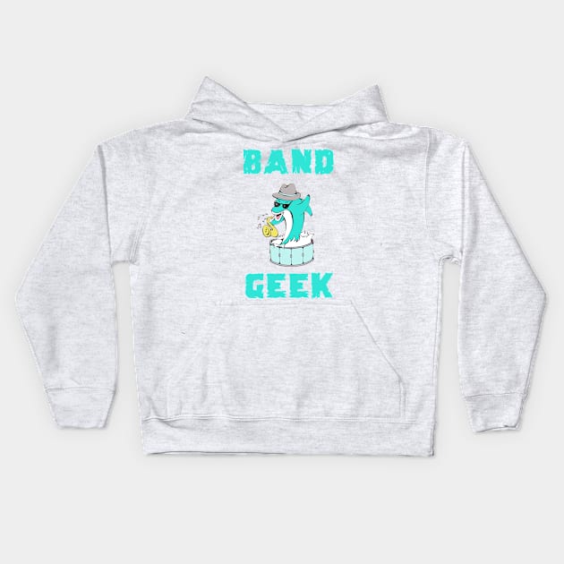 Band Geek - Jazz Dolphin Kids Hoodie by AdrienneAllen